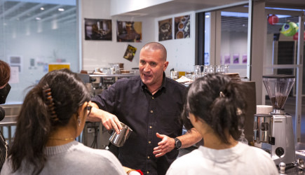 Paul and students at Taster Day
